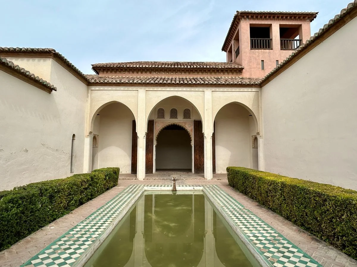 Interior of the alcazaba palace of Malaga historical centre with during the free tour