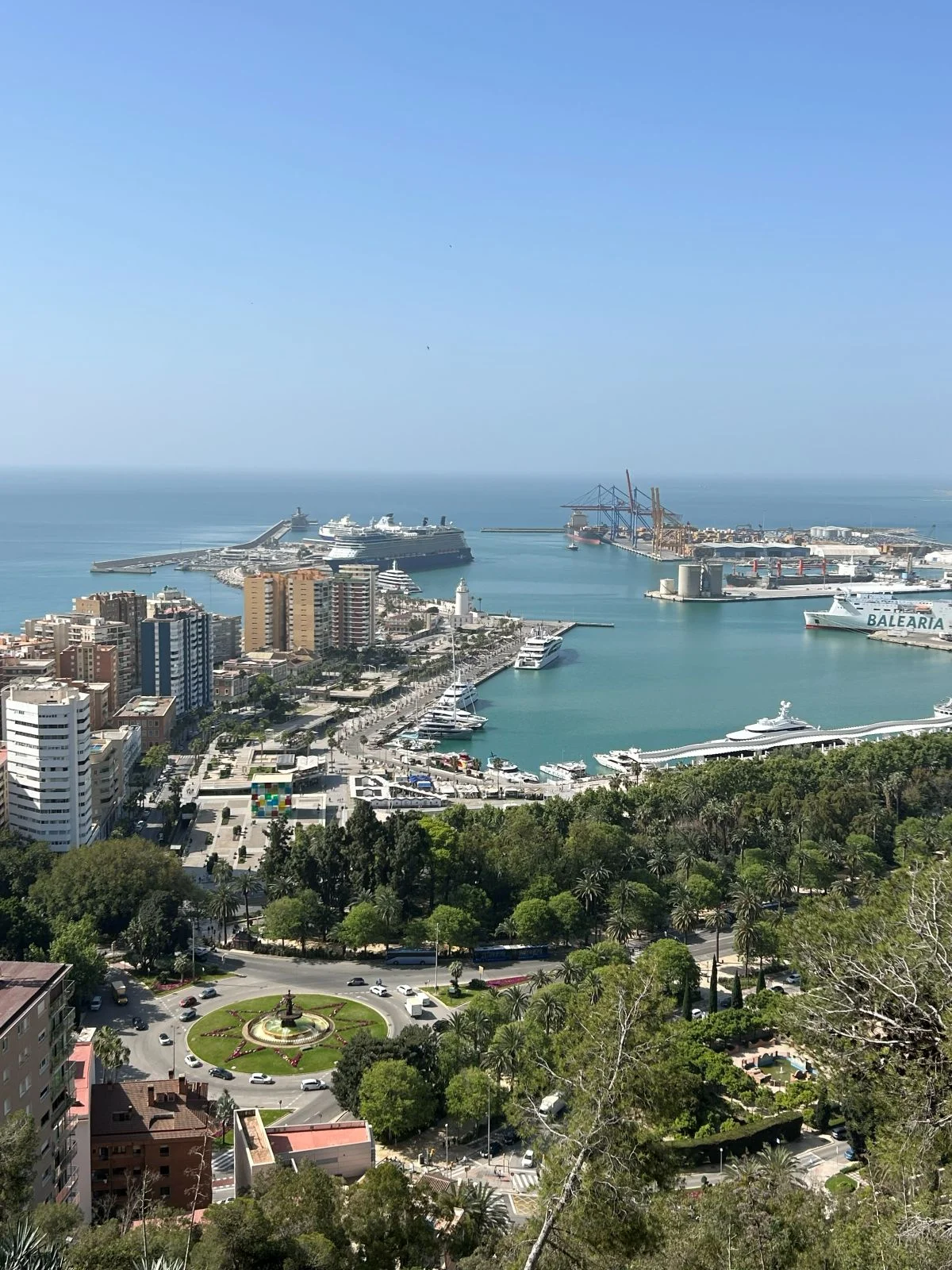 Best viewpoint of malaga and the port from the alcazaba fortress