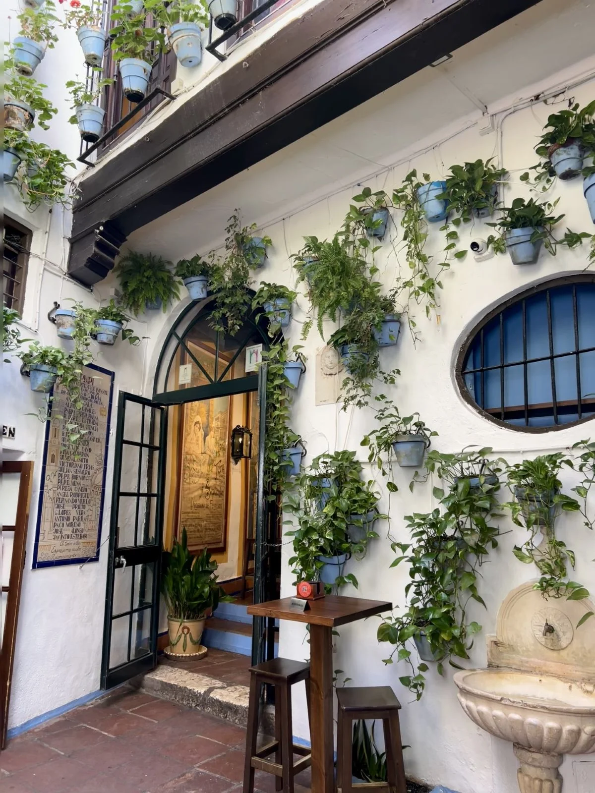 Hidden spanish bodega with patio during free tour Malaga