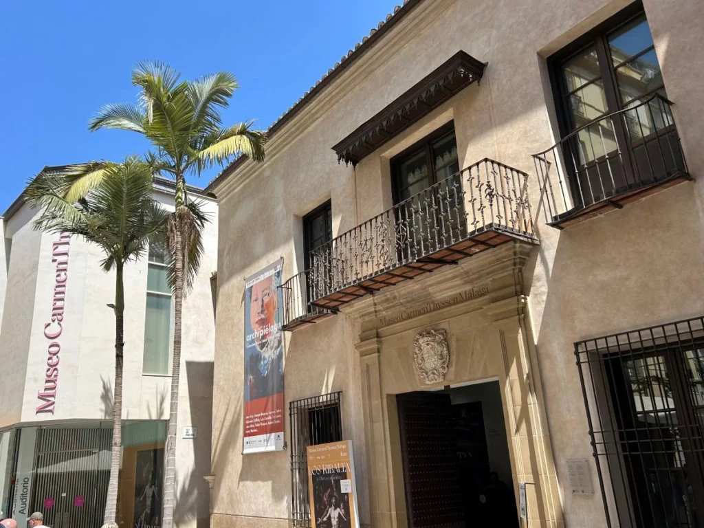 Exterior facade of the Carmen Thyssen Museum Málaga inside the 16th century Palacio de Villalón in the historic centre