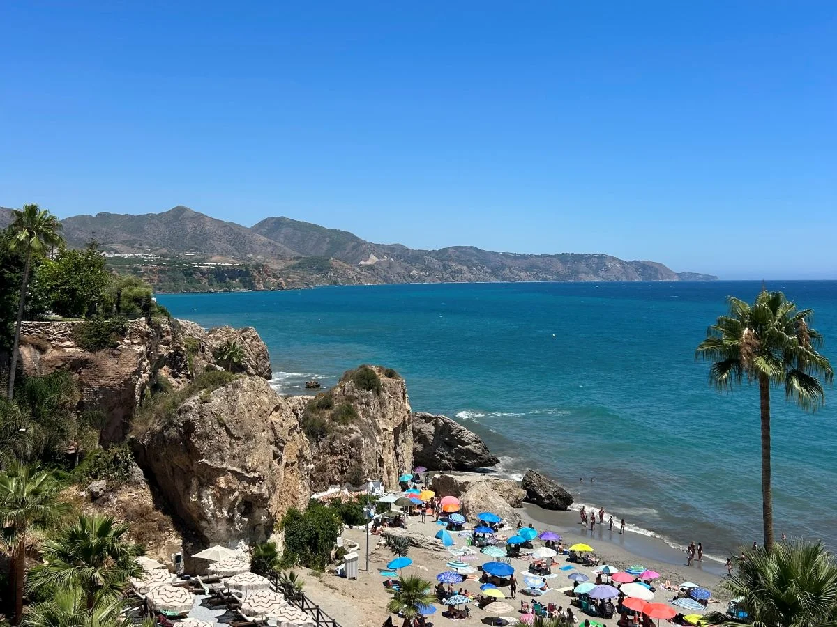 Nerja beach and coastline viewed from the Balcón de Europa