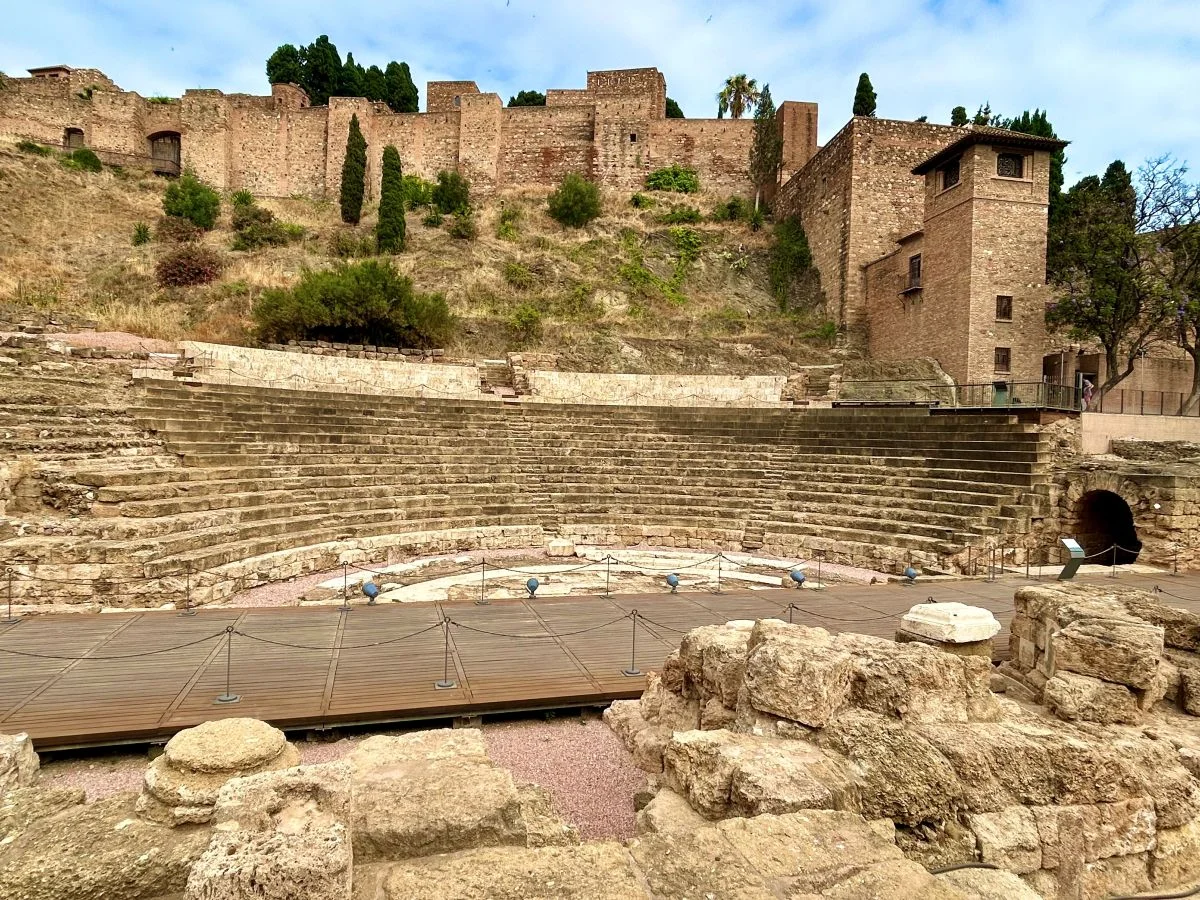 sightseeing roman theatre and alcazaba monument in the city centre during one day in malaga andalusia